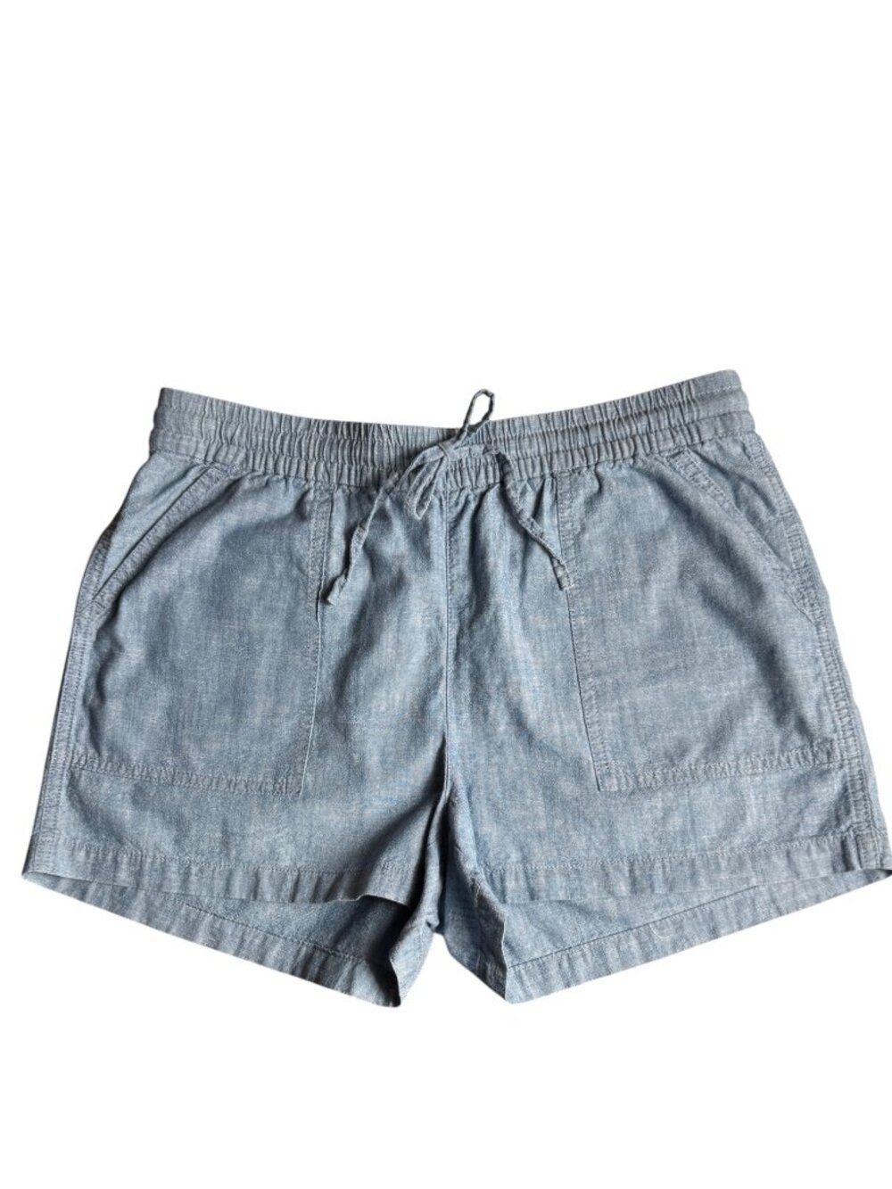 J. Crew Chambray Drawstring Shorts Size Small CR108 Blue Cotton Pull-On - Picture 3 of 7